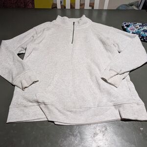 Ocean Drive Light Gray Zip-Up Sweater Size L NWOT